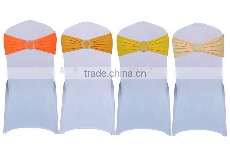 Fancy cheap standard size buckle spandex chair sash