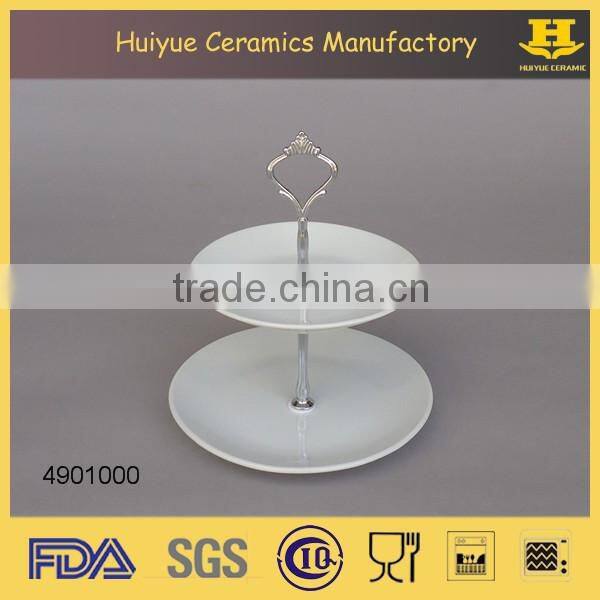 Ceramic 3 layers cake serving stand for high tea