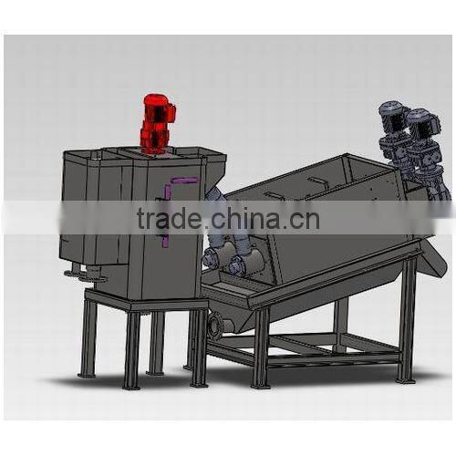 multi-plate screw press sludge material dewatering unit