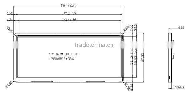 High quality digital lcd display 7.2" inch Touch Screen TFT Module
