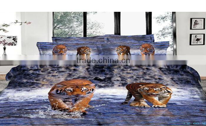100% cotton 3D tiger print duvet cover