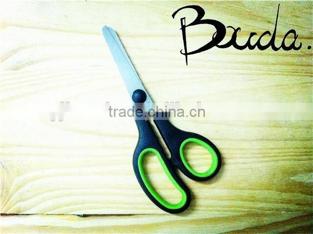 Soft handle hot sale office scissors with plastic and TPR handle BD-S1703