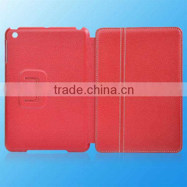 2013 New design Smart Real Leather Case for iPad Mini