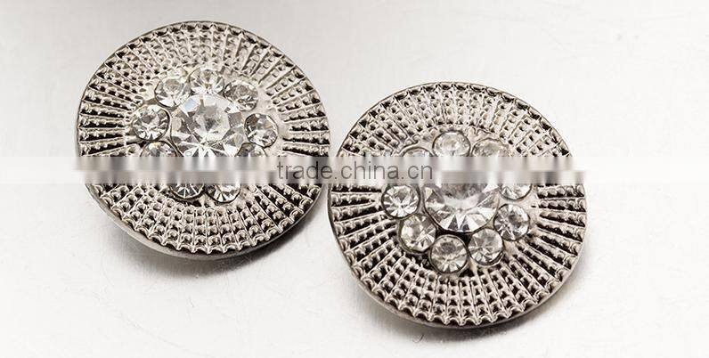 Wholesale Garment accessories matel rhinestone button for wedding dress decoration