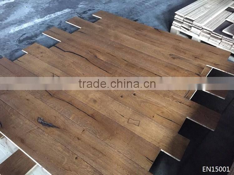 3-Layer Antique Engineered Oak Wood Flooring with Vintage Design