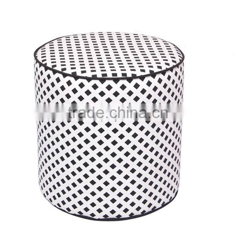 round high quality fabric tufted ottoman,fabric round puff ottoman for living room