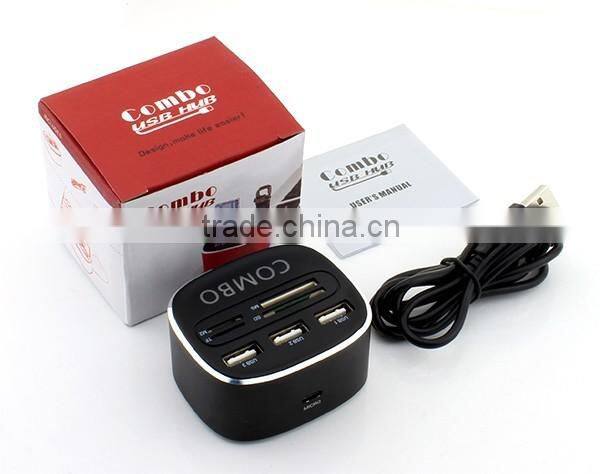 gift item multi functions usb combos usb 2.0 hub with card reader