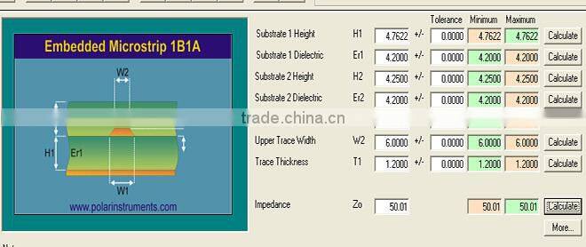 Electronic impedance control pcb circuit board