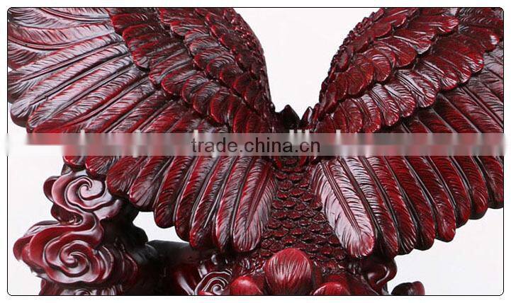 Wooden color resin eagle statue, Hawk statue