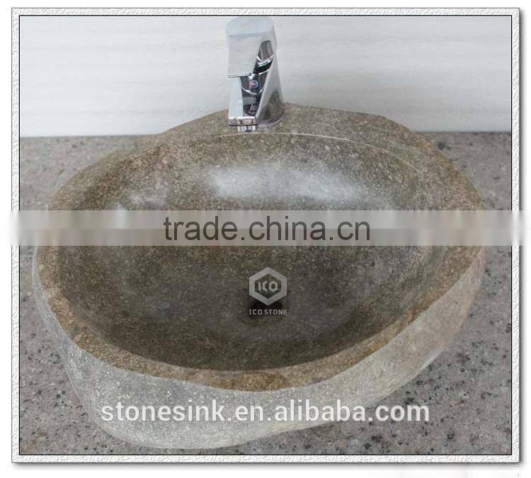 ICO stone international sale customerized pebble bathroom sink