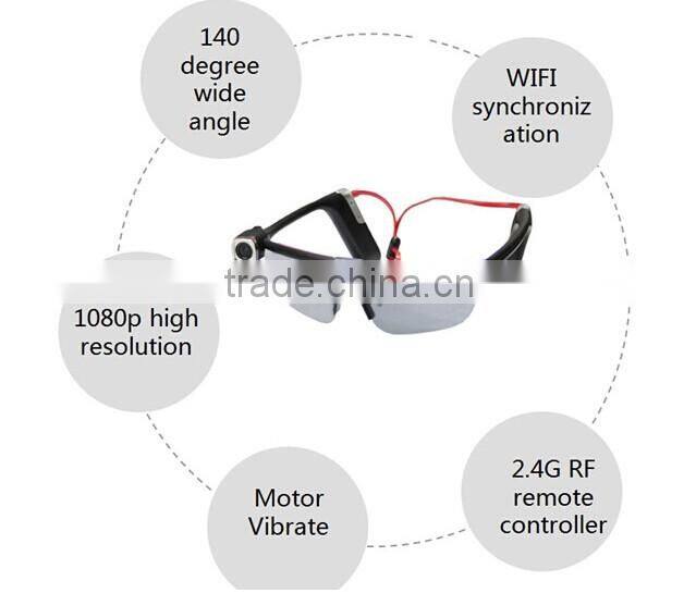 Colored 5MP 1080P Full HD 140degree wide angle wireless sunglasses hidden waterproof surgery camera built-in wifi TF card 32gb