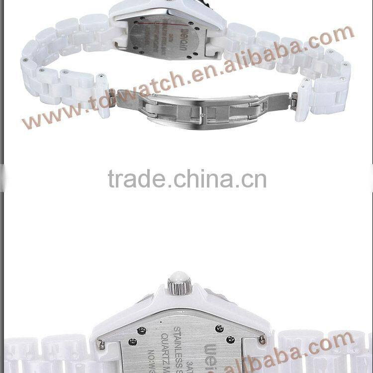 Luxury Womens Sapphire Glass Watch With Pink Zircon in Bezel