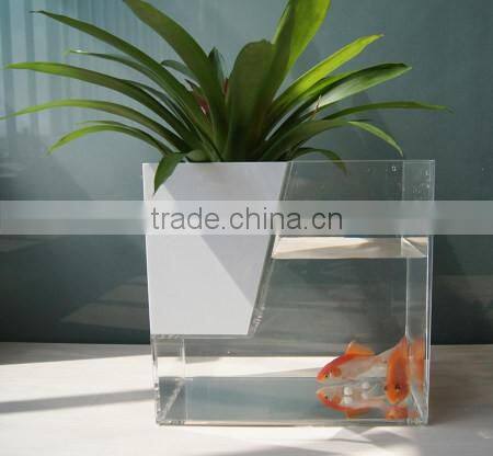 excellent desktop rectangle clear acrylic fish tank,large acrylic aquarium,large acrylic fish tank with flower pot