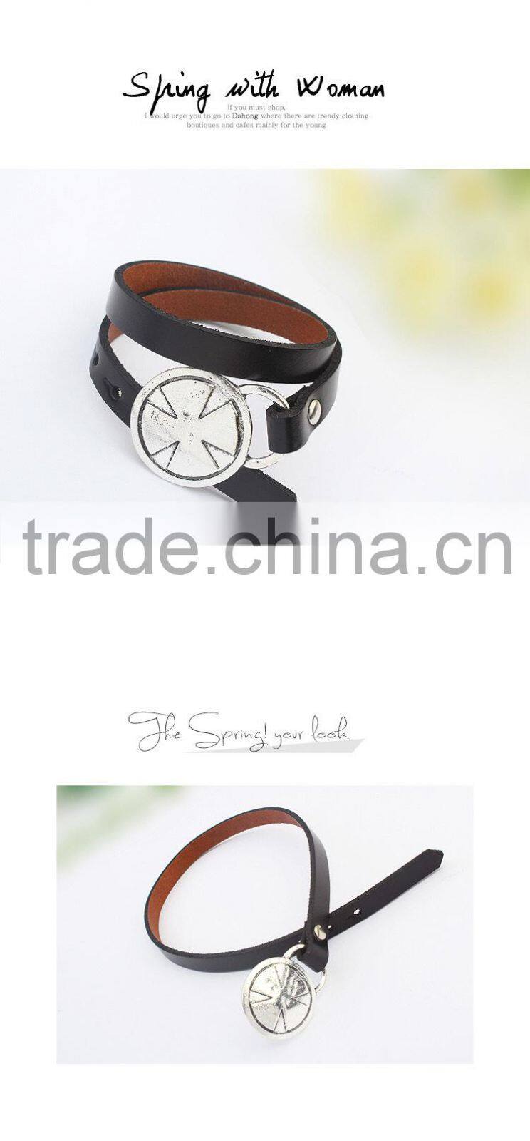 2015 Hot sale adjustable wrist leather bracelet
