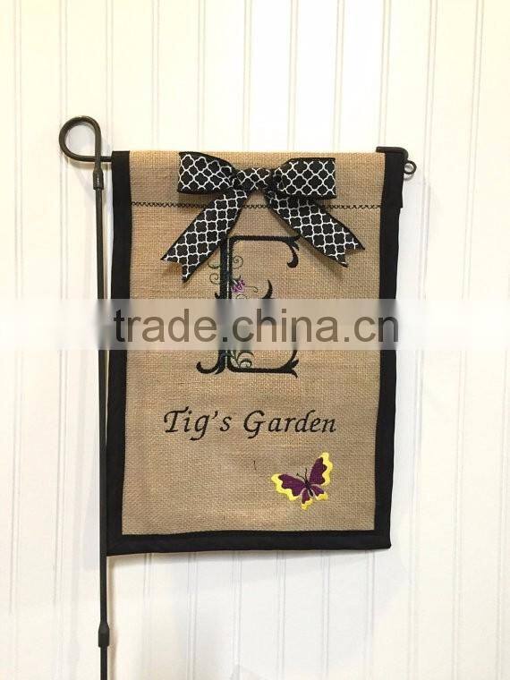 Wholesale outdoor cheap custom burlap garden flags blank