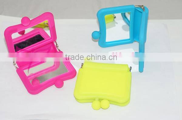 Cosmetic Mirror Bag,Silicone Pocket Mirror, Silicone Mirror