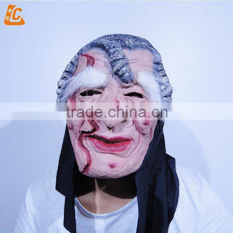 halloween custom human face scary realistic cosplay rubber ugly old man mask latex horror mask