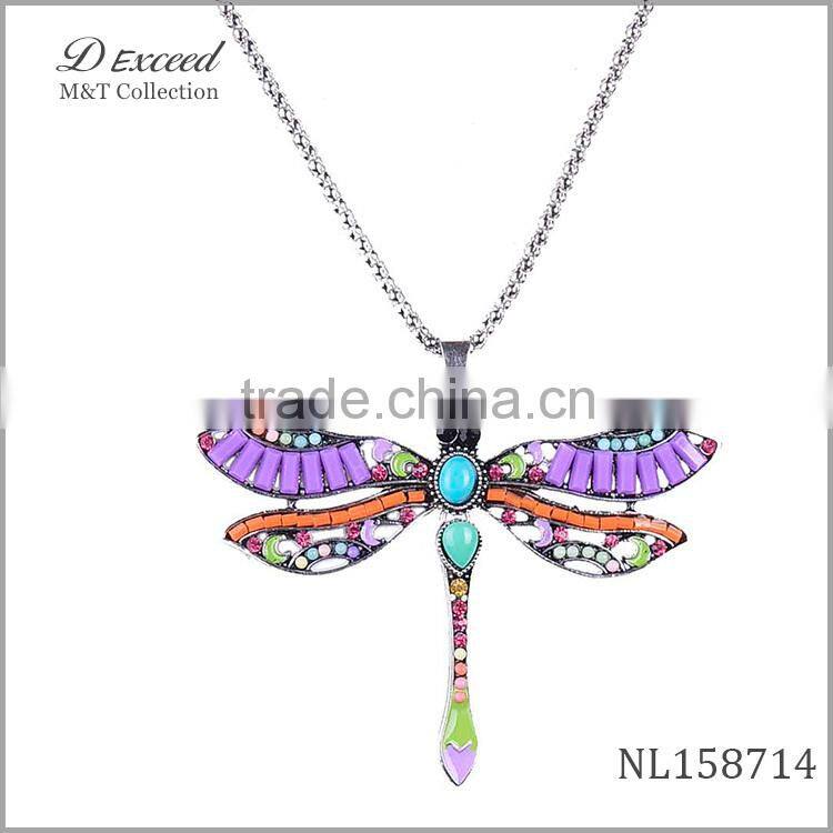 Alloy Dragonfly pendant necklace,new fashion design pendant necklace for women