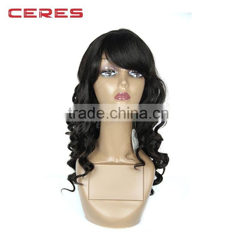 gorgeous long length and high density brazilian virgin remy full lace human hair wig with noble french curl
