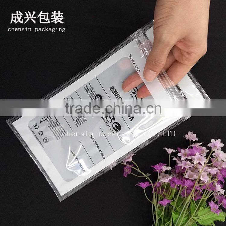 white printing plastic packaging for leather case/phone case packaging bag within zipper/rotogravure printing packaging