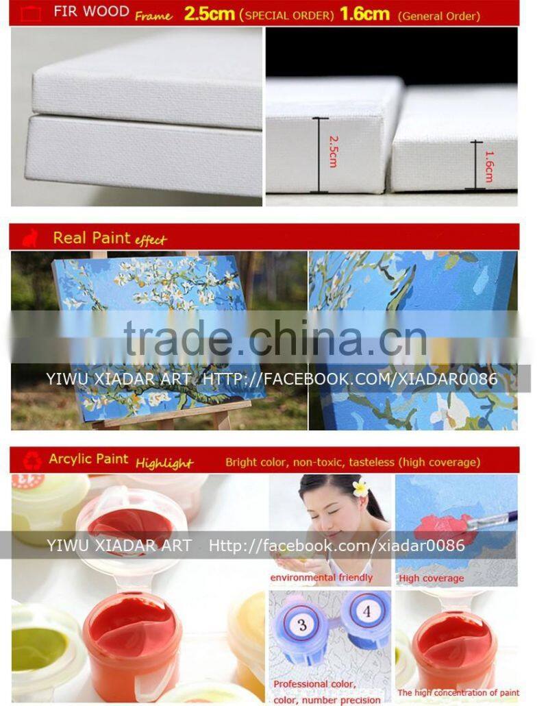 diy 038 DIY digital canvas abstract flower acrylic painting by number for bedroom