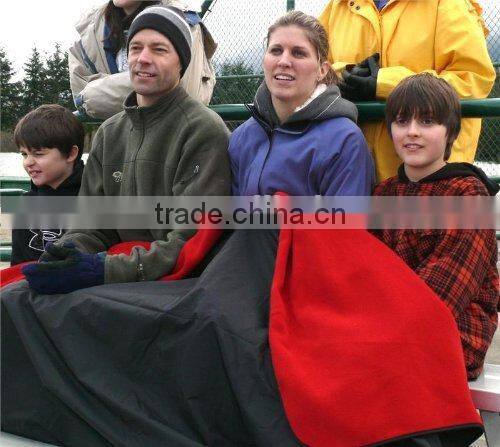 Multi-purpose 50"x60" Plaid Fleece Lined Nylon Picnic Blanket Waterproof Stadium Blanket