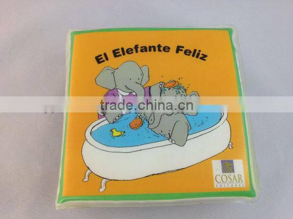 Environmental Custom Plastic Baby Bath Book with Foam Inside