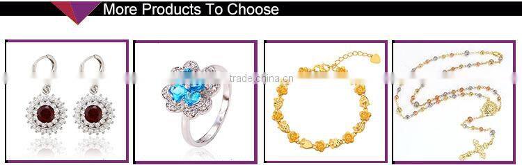 multi stone ring shape jewelry 2016 woman wedding fashion rose gold necklace earring jewelry set