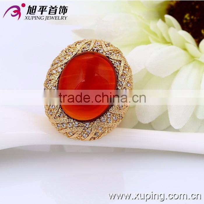 13356 Xuping fashion jewelry China wholesale 18k gold ring designs luxury glass rings charm jewelery for women