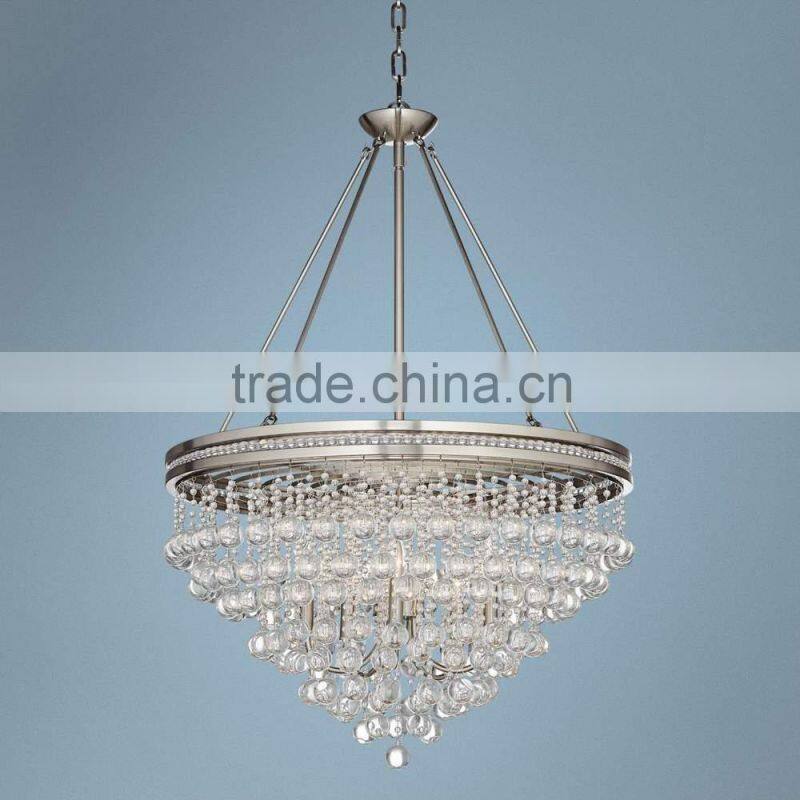 530-31 Regina Brushed Nickel 28" Wide Crystal Ceiling Light