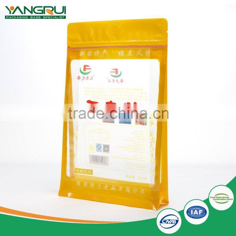 food grade transparent square bottom ziplock plastic bag snack food packaging pouch