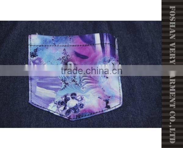 Fashion and special painting jeans shirt men
