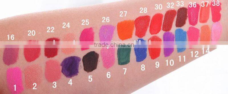 longlasting kissproof 38color matte liquid lipstck black purple blue green color special color