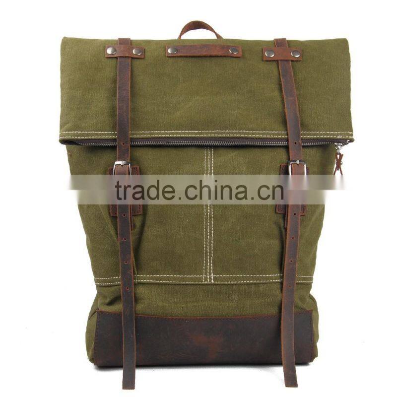 Trendy eminent waxed canvas 15inch laptop travel backpack laptop rucksack wholesale laptop backpack bag from guangzhou supplier