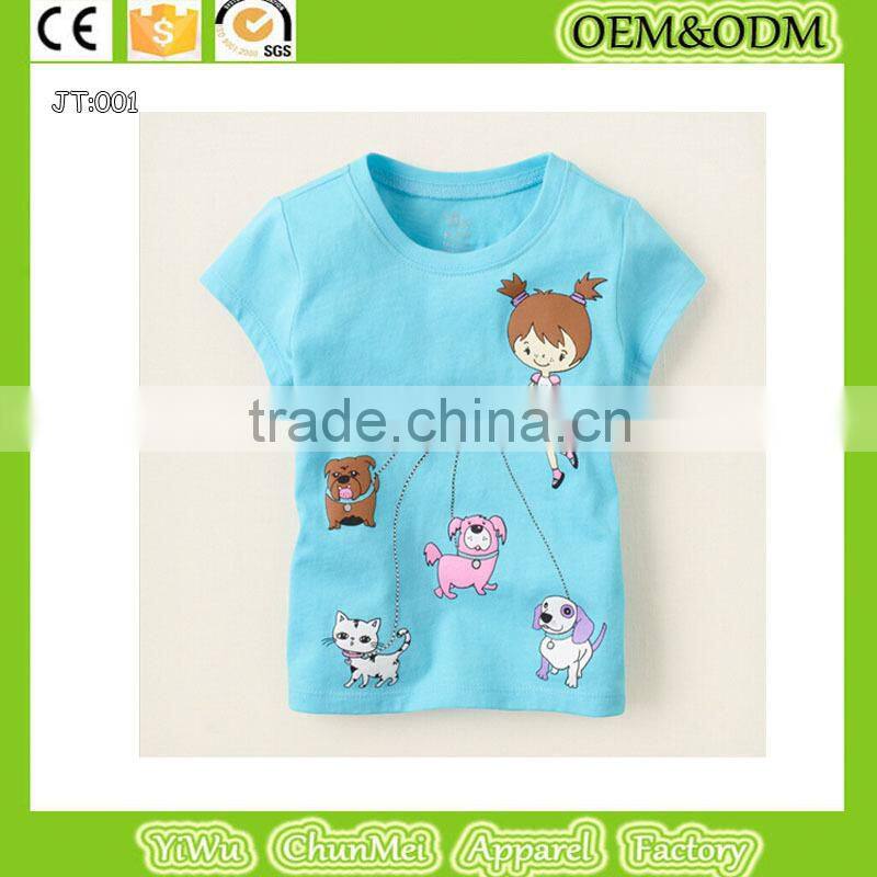 100% cotton t-shirt Animal t-shirt kids t-shirt dog t-shirt child t-shirt cat t-shirt girl t-shirt