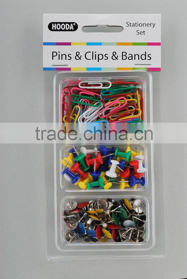 COLOUR PUSH PIN & PAPER CLIP SET