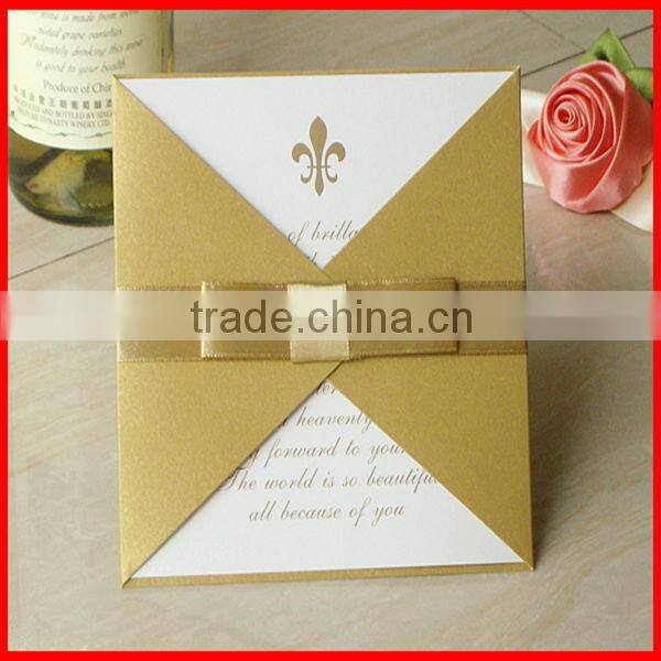2014 New Design Hot Sale Paper Handmade Wedding Invitation Card