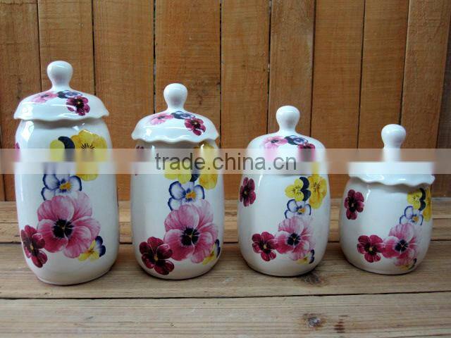 Wholesale Elegant Green Ceramic Food Storage Bottle
