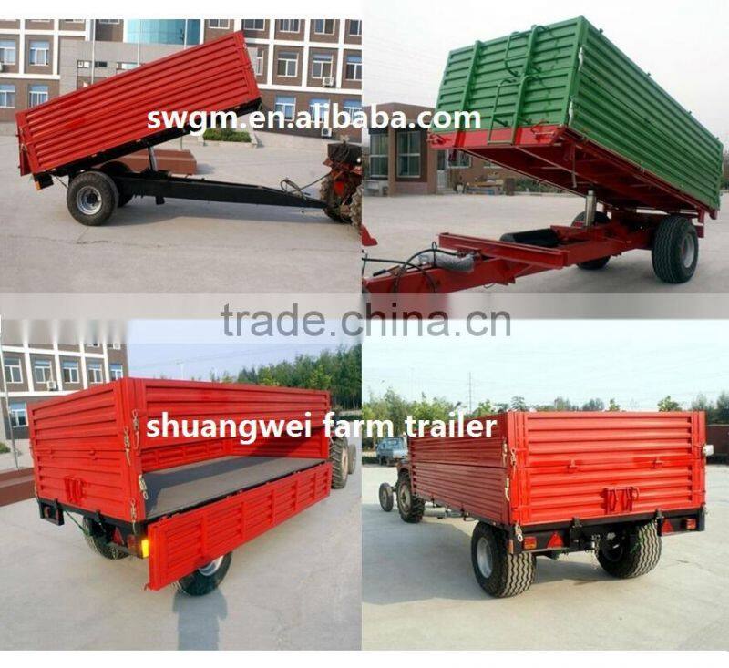 Tanzania hot selling 7CX-5T 5 ton Hydraulic Tipping Trailer for 50-75HP tractor