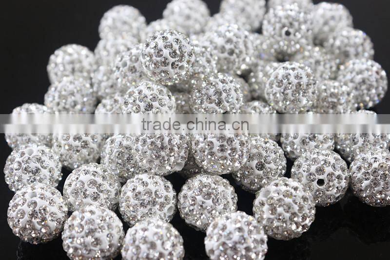 Large stock of polymer clay round crystal ball shamballa beads for DIY bracelet necklace jewelry