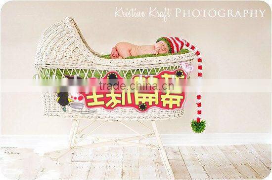 Hand crochet baby hats wholesale order Christmas long tail cap processing and manufacturing