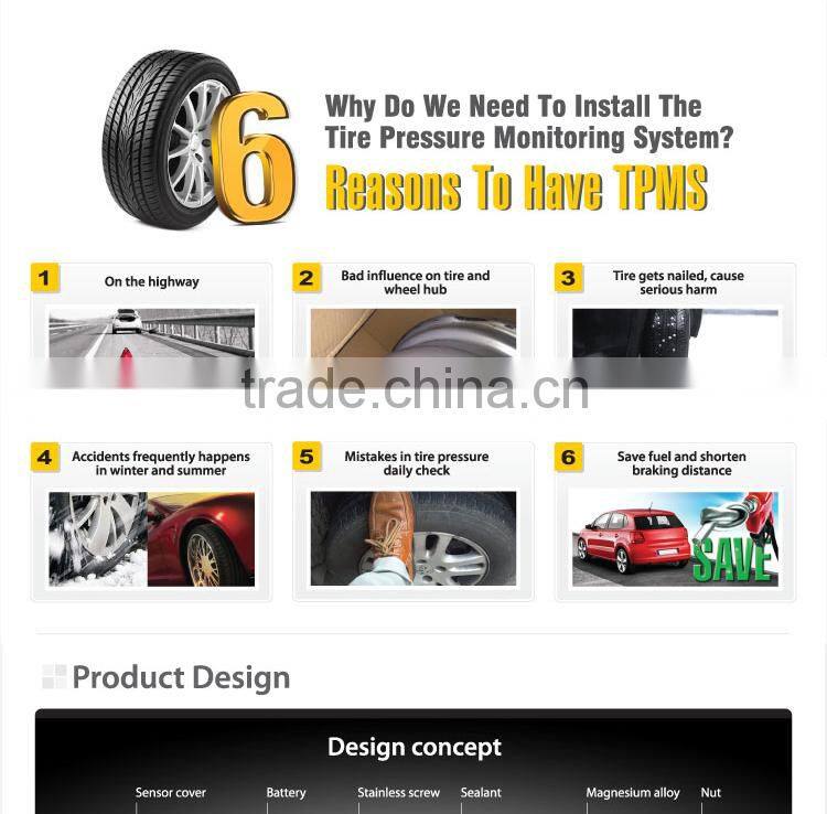 2015 SteelmateTP-S1 solar power tpms car hud display, tire pressure digital monitoring sensor, LED Monitor