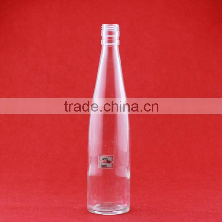 Hot sell 500ml glass bottle empty juice bottle woman shape liquor bottle