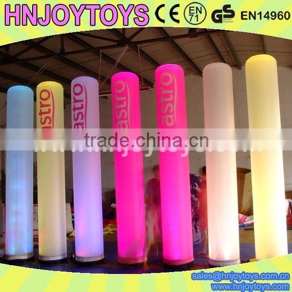 Advertising LED inflatable column with logo,decorative lighting columns