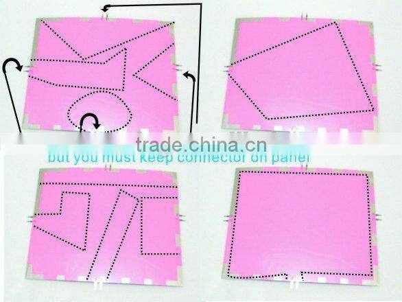 cuttable el sheet el light sheet el backlight sheet With DC12V inverter and 50cm connector