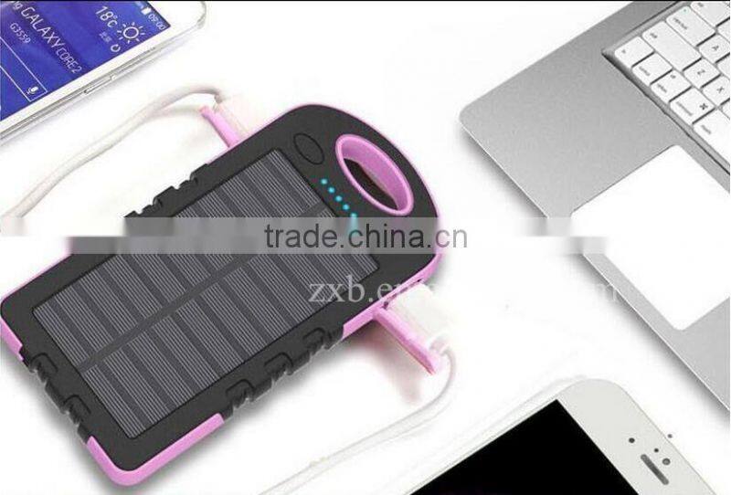 Safe and real 5000mAh solar power bank special for outdoor Solar power bank mobile phone solar charger