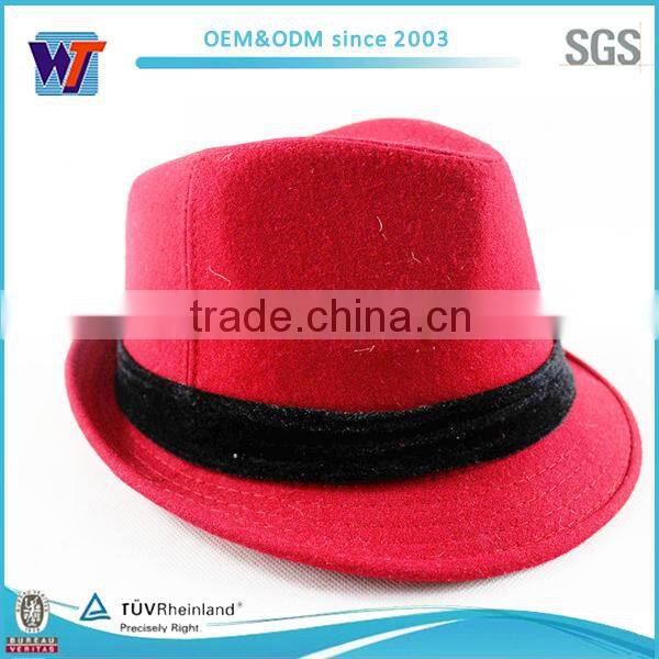 Wholesale Short Brim Felt Hat/ Fashion Custom Wool Felt Fedora Hat