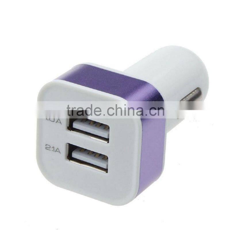 plastic material promotional gift dual USB car charger