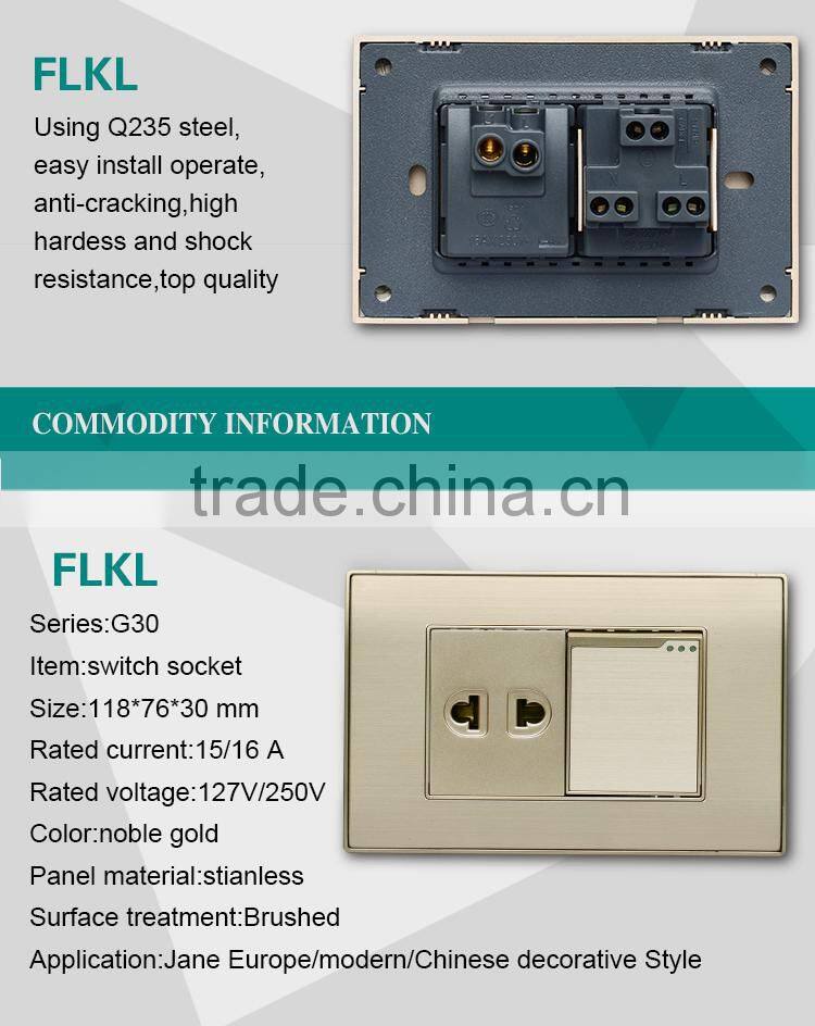 wall mount power electrical 1 gang 2 pin multi switch socket outlet and plug
