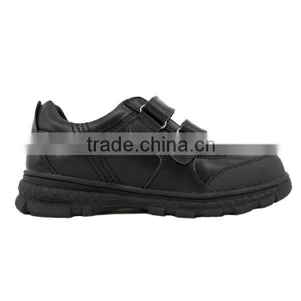 High Quality Comfortable Black Kids School Training Shoes with No Lace